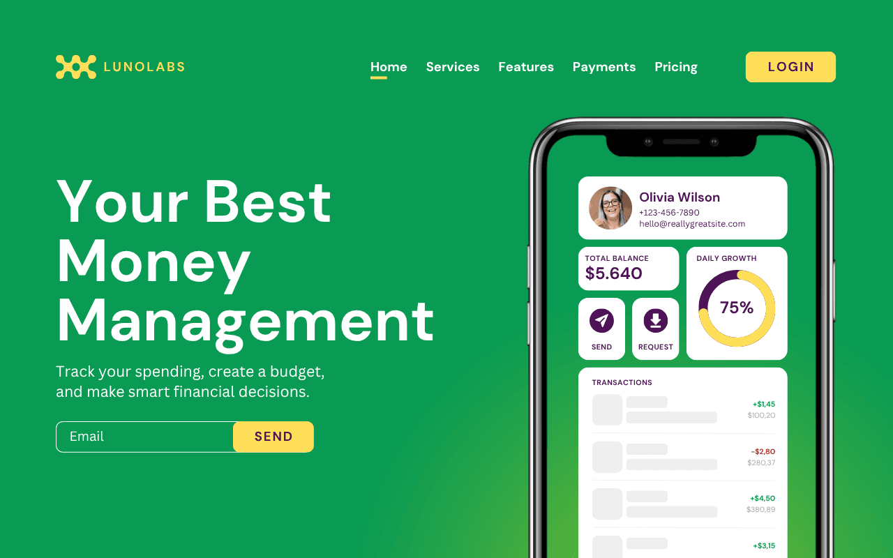 Money Management App Dashboard